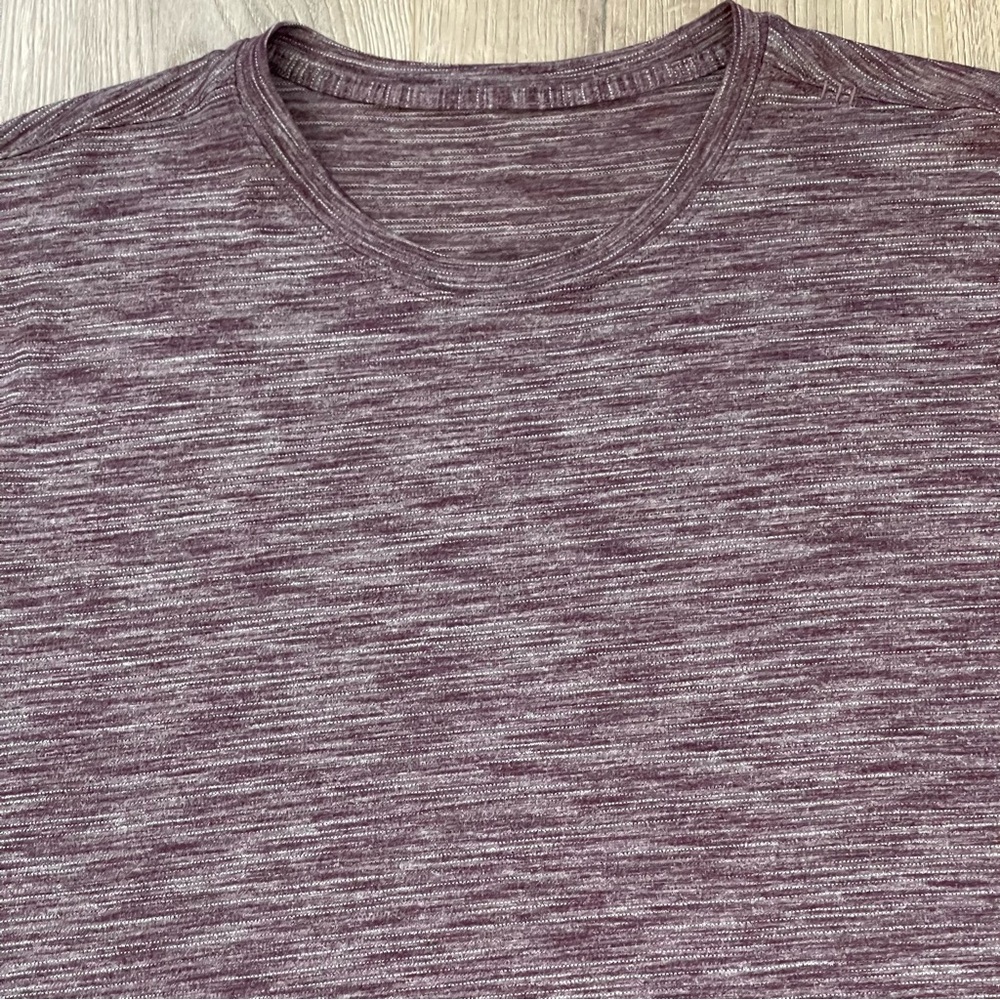 Lululemon Heathered Maroon Somatic Aero Short Sleeve Shirt Size Large - Picture 2 of 5